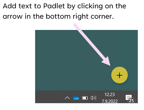 instructions how to add text to Padlet